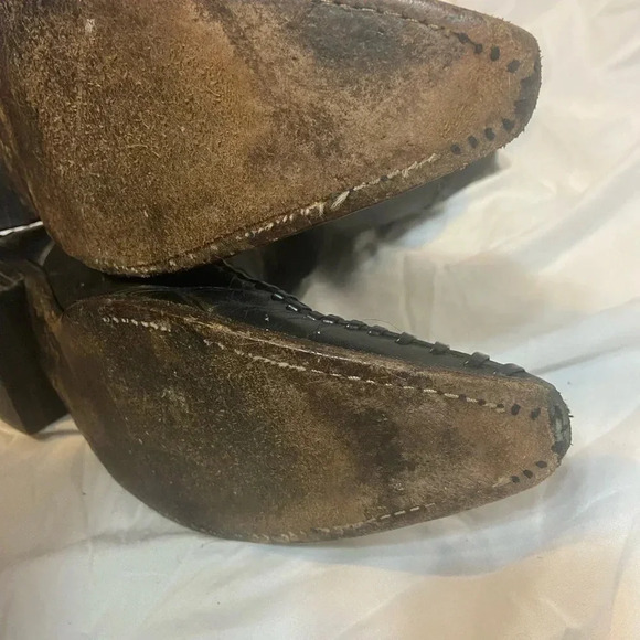 Men's White Diamond Cowboy Western BOOTS Black Alligator Leather size 8 - Picture 8 of 10